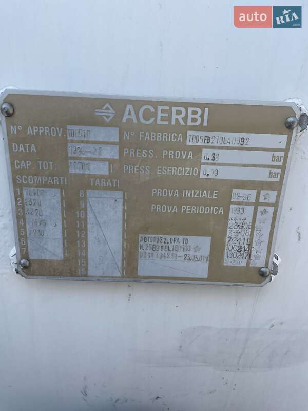 Цистерна полуприцеп Acerbi 21L 1996 в Броварах фото 7 Цистерна полуприцеп Acerbi 21L 1996 в Броварах