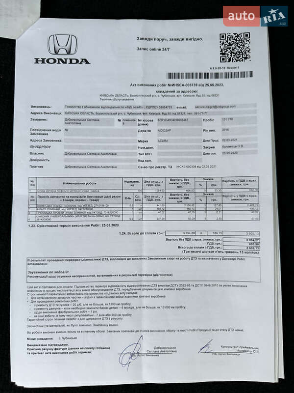 Внедорожник / Кроссовер Acura MDX 2016 в Киеве