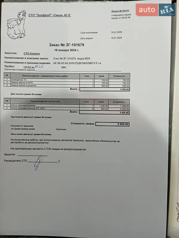 Позашляховик / Кросовер Acura MDX 2008 в Дніпрі документ 2 фото Позашляховик / Кросовер Acura MDX 2008 в Дніпрі документ