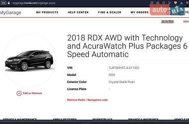 Внедорожник / Кроссовер Acura RDX 2017 в 