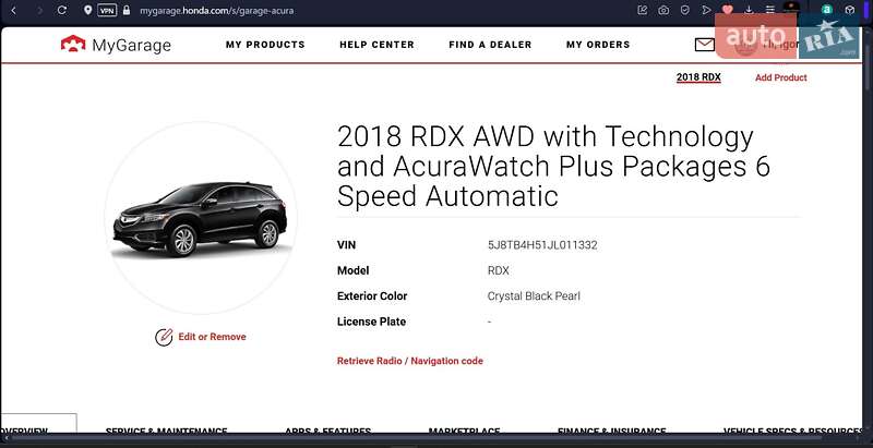 Внедорожник / Кроссовер Acura RDX 2017 в Киеве фото 48 Внедорожник / Кроссовер Acura RDX 2017 в Киеве