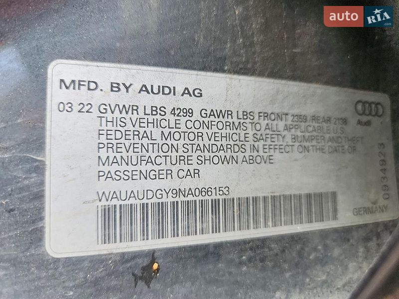 Седан Audi A3 2022 в Львові