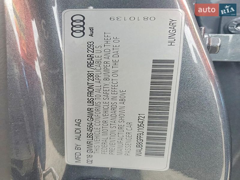 Седан Audi A3 2018 в Днепре