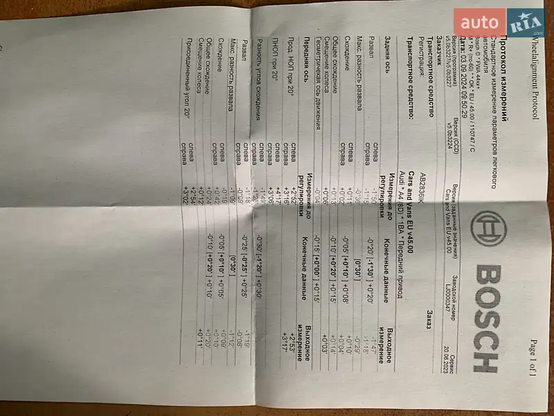 Седан Audi A4 2000 в Киеве документ