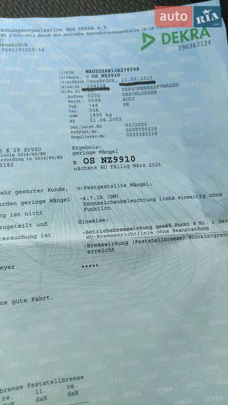 Седан Audi A4 2002 в Тернополе