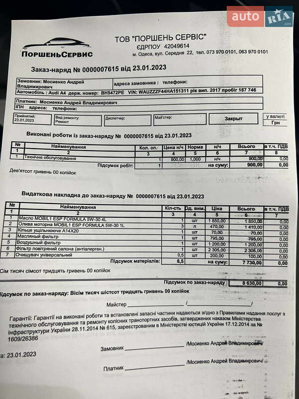 Универсал Audi A4 2017 в Одессе