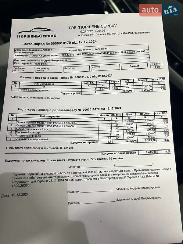 Универсал Audi A4 2017 в Одессе