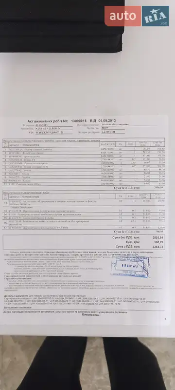 Универсал Audi A6 Allroad 2011 в Первомайске документ