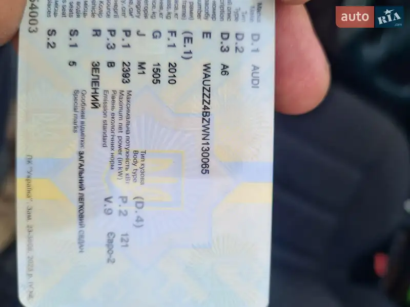 Седан Audi A6 1998 в Долине документ