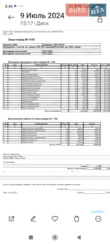 Универсал Audi A6 2002 в 