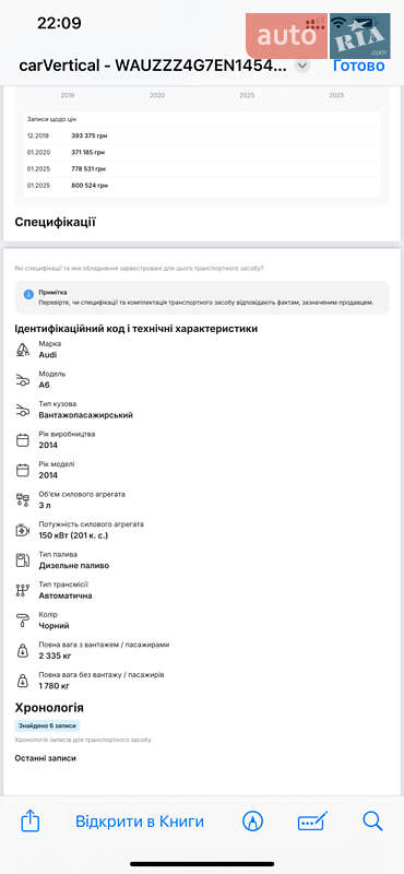 Универсал Audi A6 2014 в Киеве