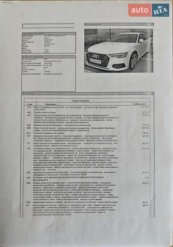 Седан Audi A6 2022 в Днепре фото 12 Седан Audi A6 2022 в Днепре