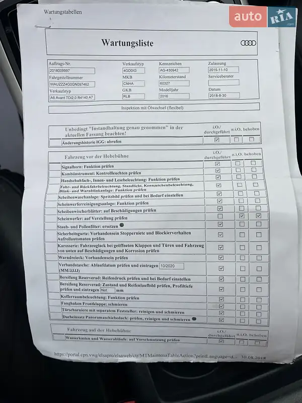 Универсал Audi A6 2015 в Ужгороде документ