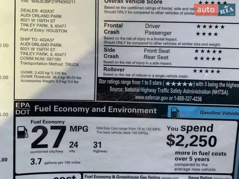 Седан Audi A6 2023 в Хмельницком документ