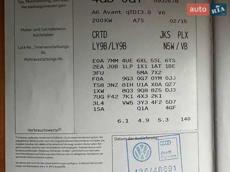 Универсал Audi A6 2015 в Львове