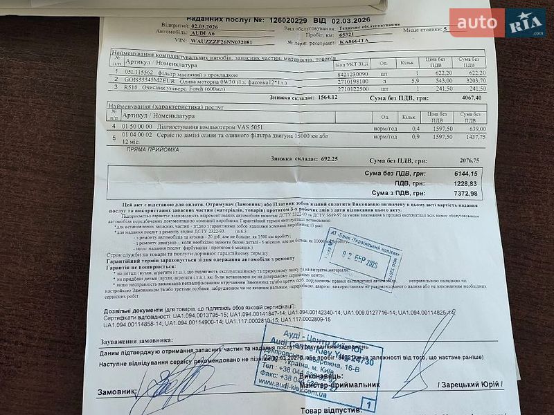 Седан Audi A6 2022 в Кривом Роге