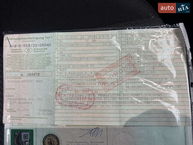 Внедорожник / Кроссовер Audi e-tron Sportback 2022 в Ивано-Франковске фото 109 Внедорожник / Кроссовер Audi e-tron Sportback 2022 в Ивано-Франковске