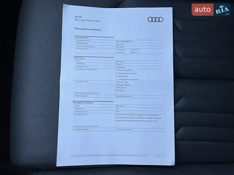 Позашляховик / Кросовер Audi e-tron 2022 в Луцьку документ