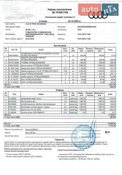 Внедорожник / Кроссовер Audi e-tron 2022 в Киеве