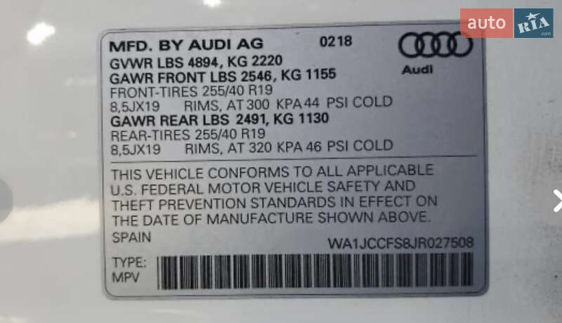 Внедорожник / Кроссовер Audi Q3 2018 в Киеве