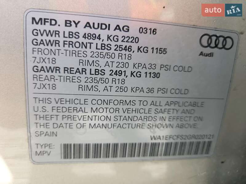 Внедорожник / Кроссовер Audi Q3 2016 в Тернополе