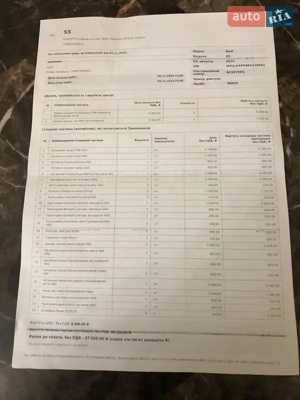 Внедорожник / Кроссовер Audi Q5 2014 в Львове документ 3 фото Внедорожник / Кроссовер Audi Q5 2014 в Львове документ