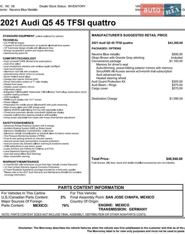 Внедорожник / Кроссовер Audi Q5 2020 в Харькове