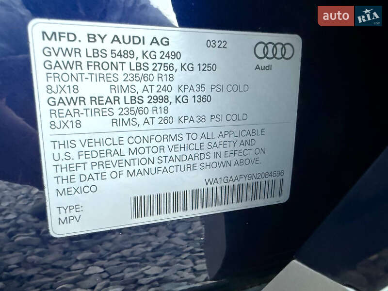 Внедорожник / Кроссовер Audi Q5 2022 в Коломые