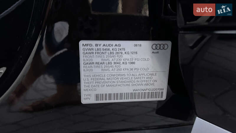 Внедорожник / Кроссовер Audi Q5 2018 в Тернополе фото 60 Внедорожник / Кроссовер Audi Q5 2018 в Тернополе