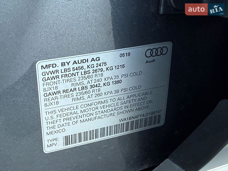 Внедорожник / Кроссовер Audi Q5 2018 в Ровно