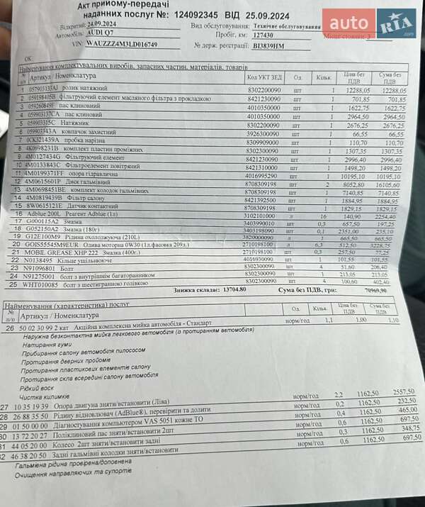 Внедорожник / Кроссовер Audi Q7 2020 в Киеве