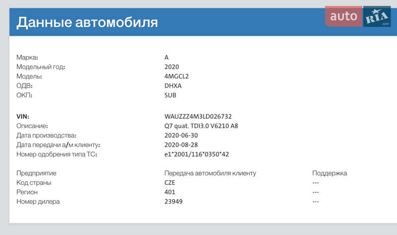 Внедорожник / Кроссовер Audi Q7 2020 в Ровно