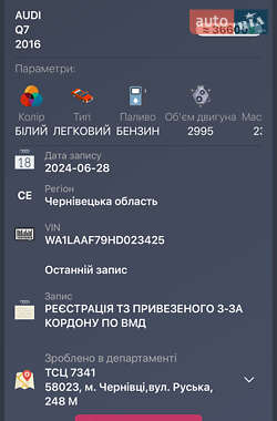 Внедорожник / Кроссовер Audi Q7 2016 в 
