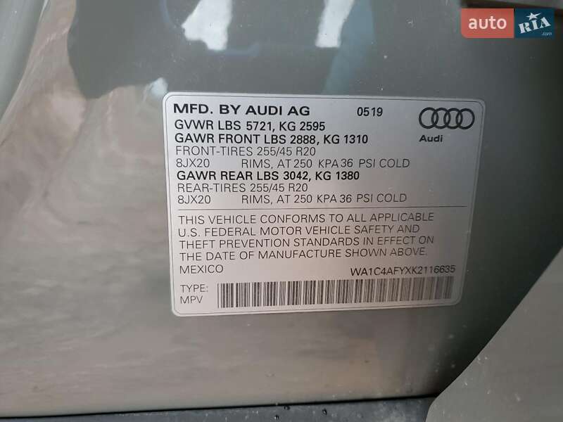 Внедорожник / Кроссовер Audi SQ5 2019 в Львове фото 13 Внедорожник / Кроссовер Audi SQ5 2019 в Львове