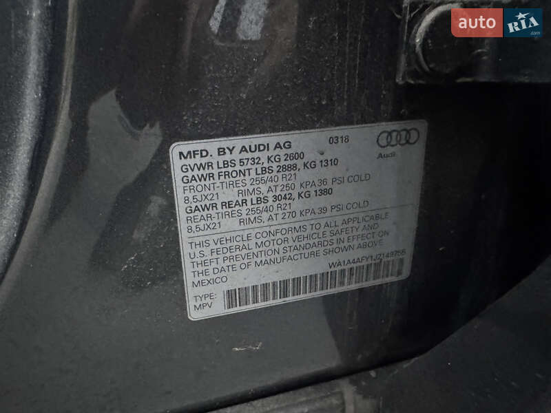 Внедорожник / Кроссовер Audi SQ5 2018 в Луцке