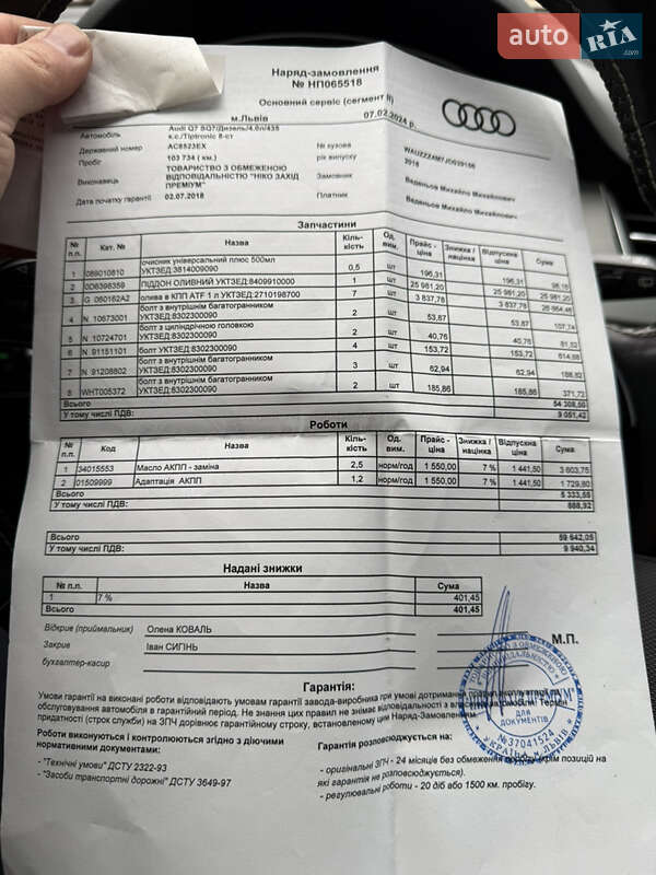 Позашляховик / Кросовер Audi SQ7 2018 в Дніпрі фото 45 Позашляховик / Кросовер Audi SQ7 2018 в Дніпрі