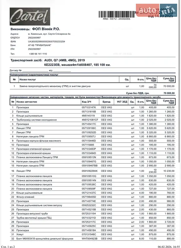 Позашляховик / Кросовер Audi SQ7 2019 в Києві документ