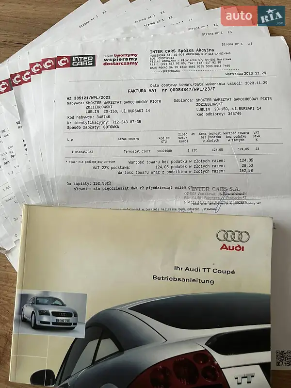 Купе Audi TT 2002 в Виннице документ 2 фото Купе Audi TT 2002 в Виннице документ