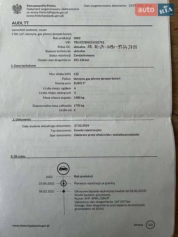 Купе Audi TT 2002 в Виннице