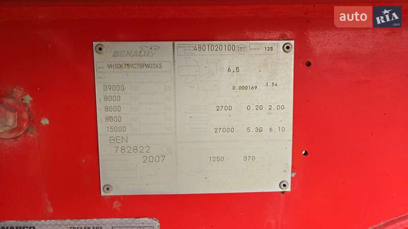 Самоскид напівпричіп Benalu Benalu 2010 в Луцьку