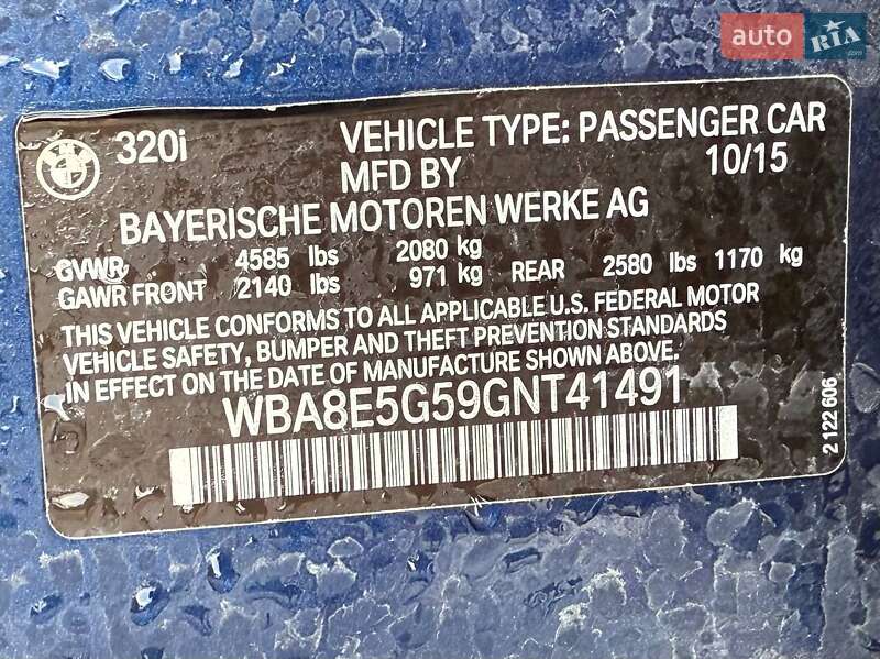 Седан BMW 3 Series 2016 в Луцке фото 18 Седан BMW 3 Series 2016 в Луцке