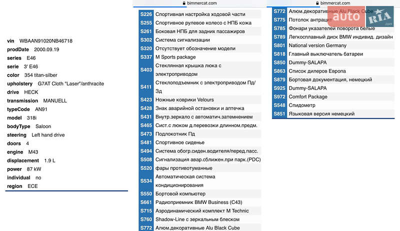 Седан BMW 3 Series 2000 в Львові