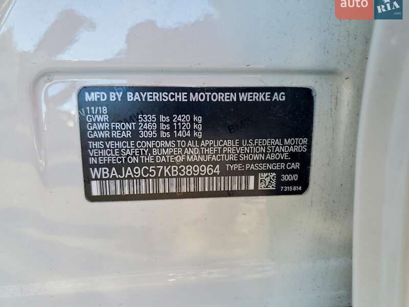 Седан BMW 5 Series 2019 в Києві