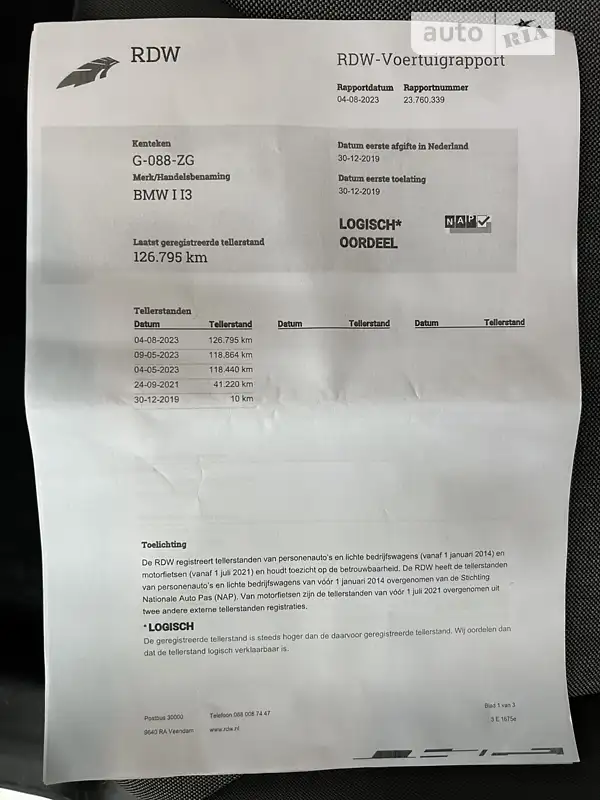 Хэтчбек BMW I3 2019 в Львове документ