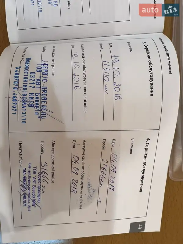 Мотоцикл Багатоцільовий (All-round) BMW R 1200GS 2015 в Одесі документ