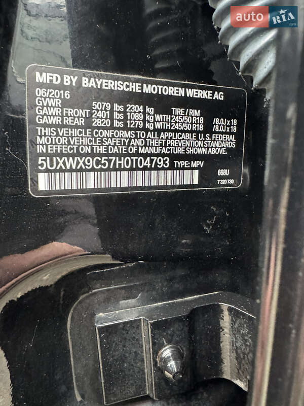 Внедорожник / Кроссовер BMW X3 2016 в Днепре