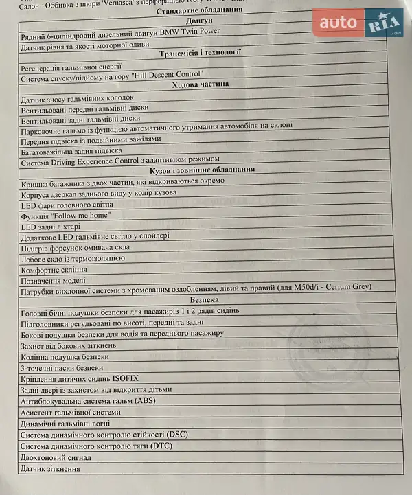 Внедорожник / Кроссовер BMW X5 2022 в Одессе документ