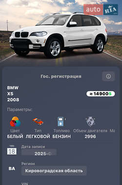 Внедорожник / Кроссовер BMW X5 2008 в 