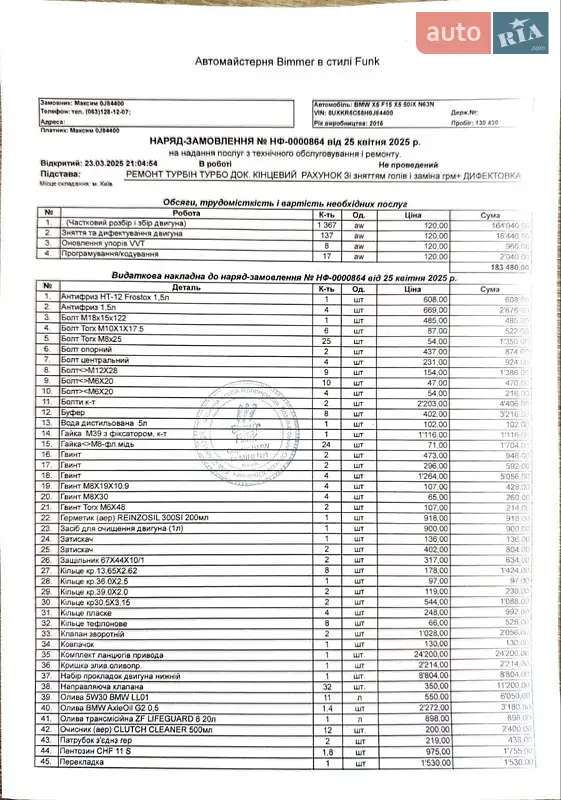 Позашляховик / Кросовер BMW X5 2016 в Києві документ