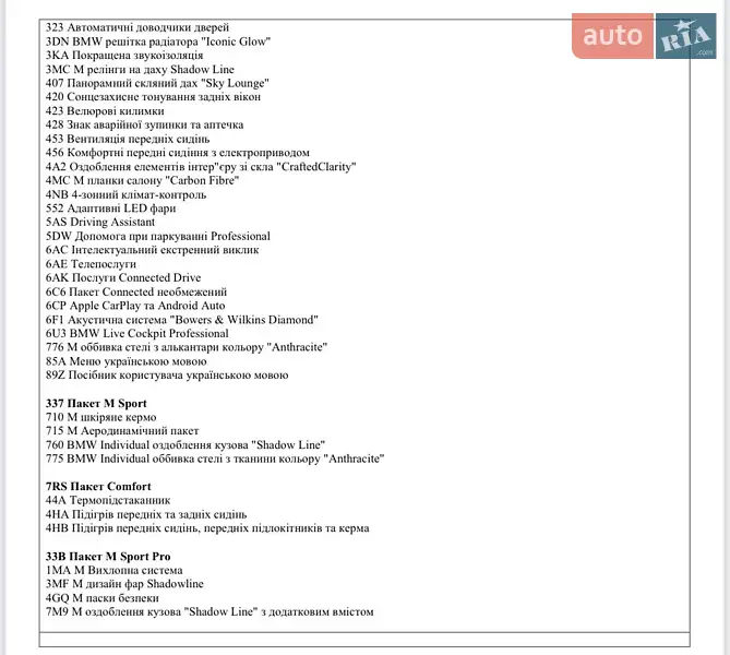 Внедорожник / Кроссовер BMW X5 2024 в Ровно документ